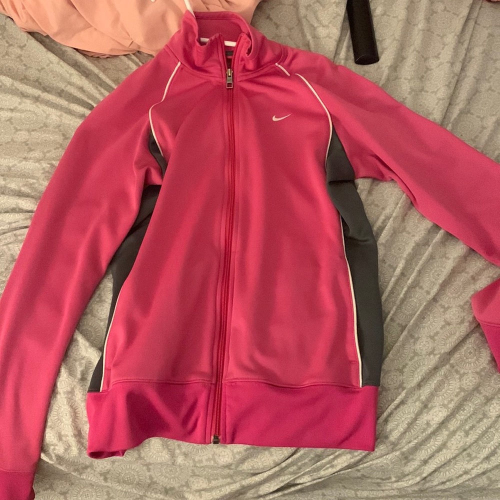 pink/grey nike zip up